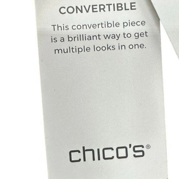 Chico's Convertible Striped Tank Black Lace Pleated Peplum Women’s Sz 0 (4-6 US) - Picture 3 of 16